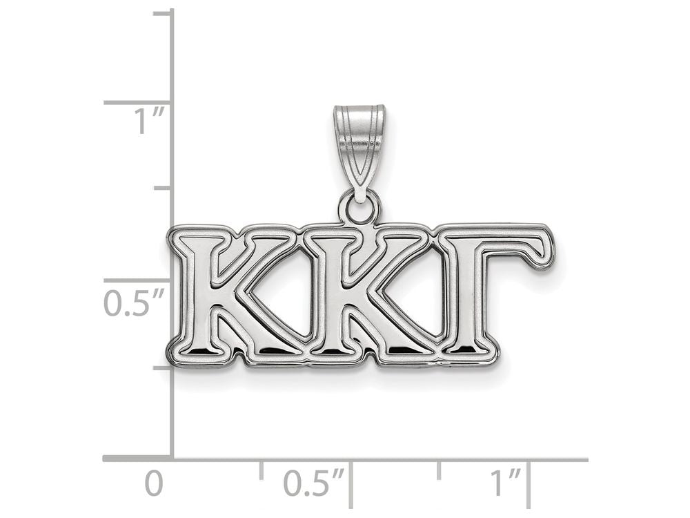 LogoArt Sterling Silver Kappa Kappa Gamma Medium Pendant Necklace