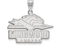 LogoArt Sterling Silver Longwood University Large Pendant Necklace