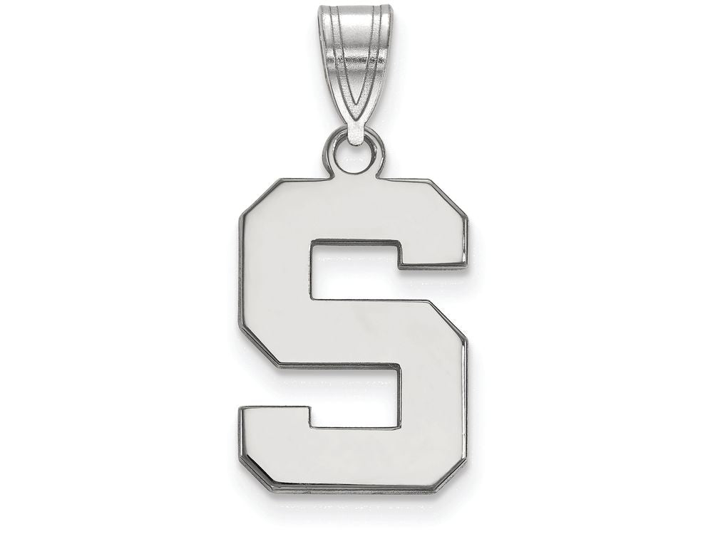 LogoArt Sterling Silver Michigan State University Medium Pendant Necklace