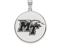 LogoArt Sterling Silver Middle Tennessee State University Xlarge Enamel Disc Pendant Necklace