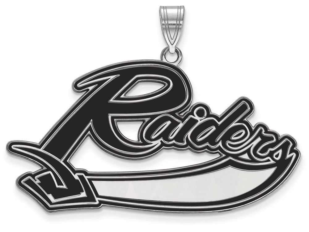 LogoArt Sterling Silver Mt Union College XL Enamel Pendant Necklace