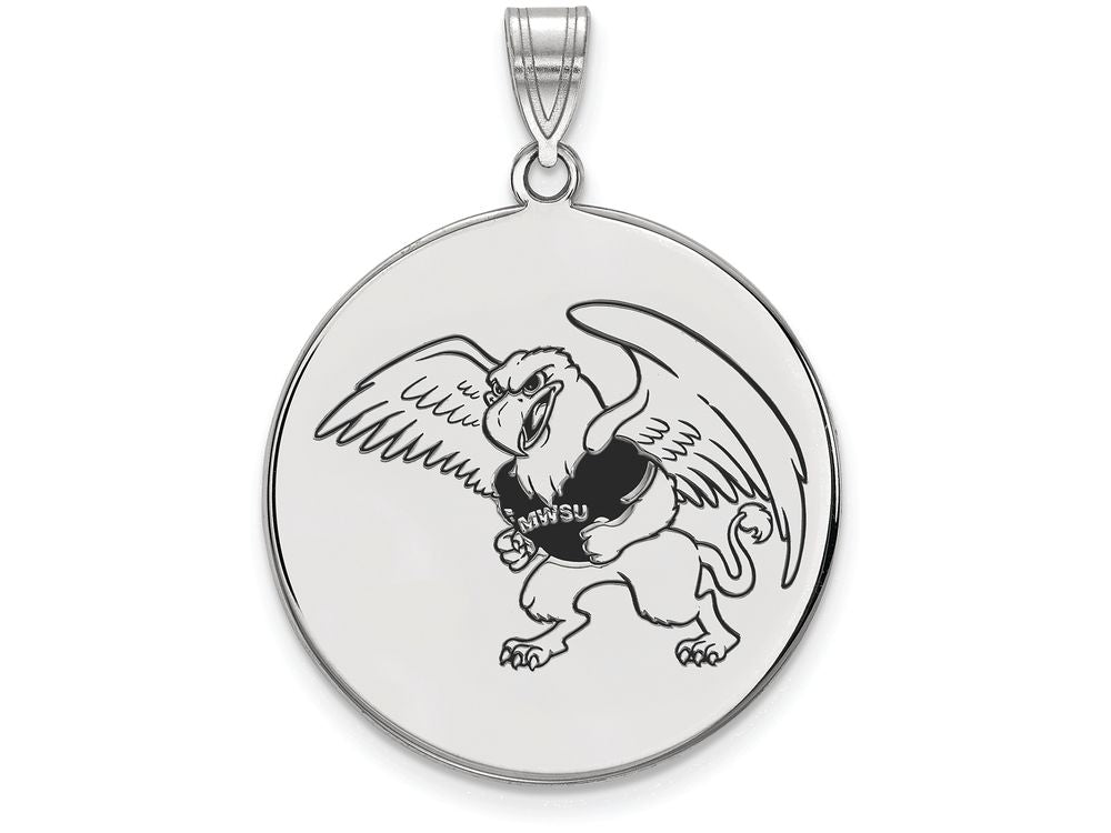 LogoArt Sterling Silver Missouri Western State University Xlarge Enamel Disc Pendant Necklace