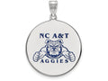 LogoArt Sterling Silver North Carolina Aandt Xlarge Enamel Disc Pendant Necklace