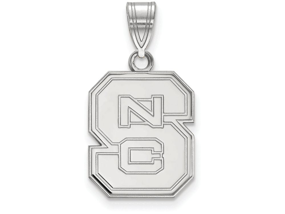 LogoArt Sterling Silver North Carolina State University Medium Pendant Necklace
