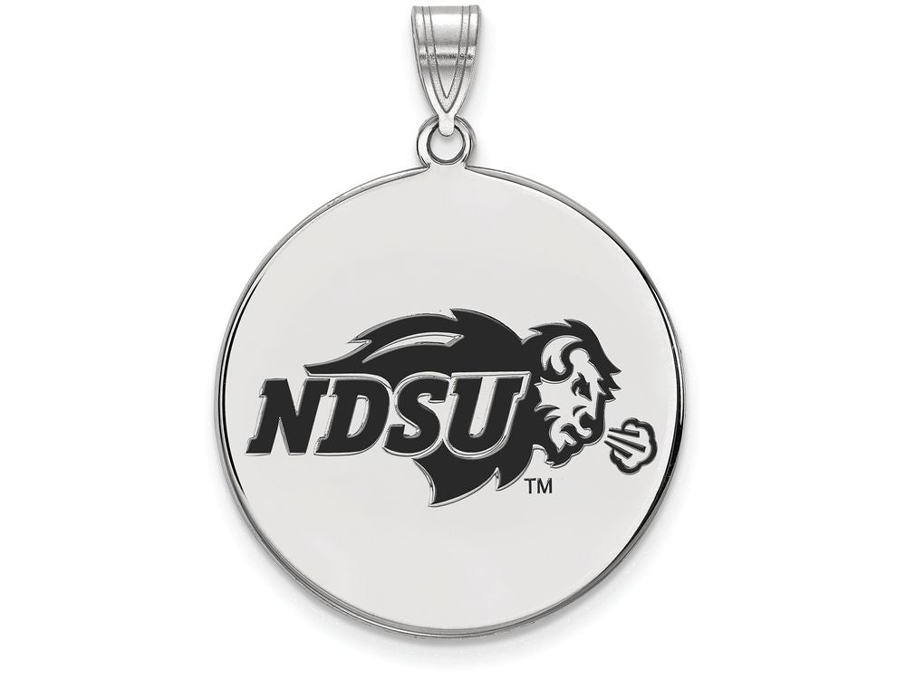 LogoArt Sterling Silver North Dakota State Xlarge Enamel Disc Pendant Necklace