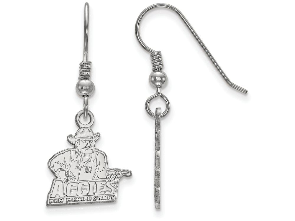 LogoArt Sterling Silver New Mexico State University Small Dangle Earrings Wire