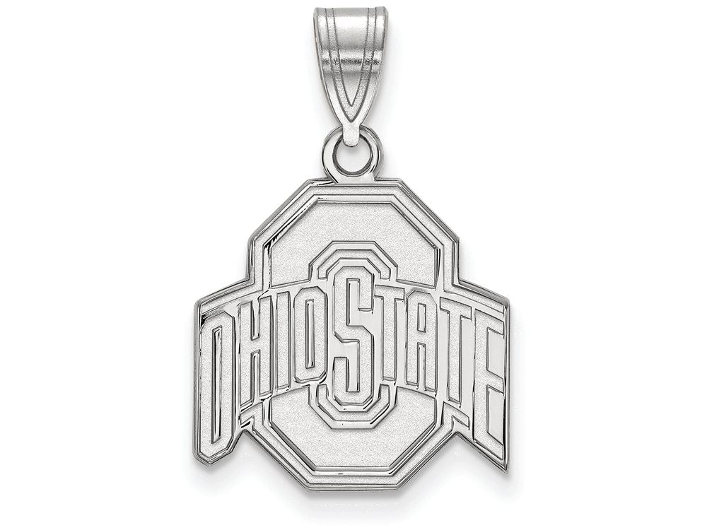 LogoArt Sterling Silver Ohio State University Medium Pendant Necklace