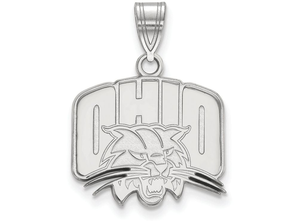 LogoArt Sterling Silver Ohio University Medium Pendant Necklace