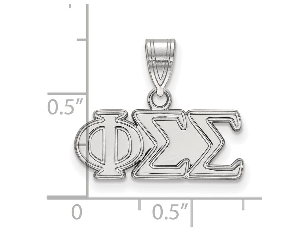 LogoArt Sterling Silver Phi Sigma Sigma Medium Pendant Necklace