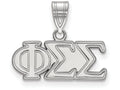 LogoArt Sterling Silver Phi Sigma Sigma Medium Pendant Necklace