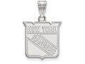LogoArt Sterling Silver New York Rangers Medium Pendant Necklace