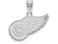 LogoArt Sterling Silver Detroit Red Wings Medium Pendant Necklace
