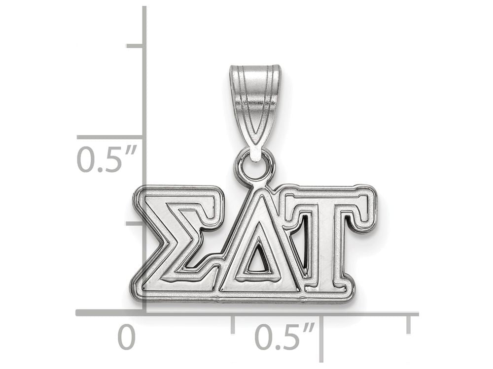 LogoArt Sterling Silver Sigma Delta Tau Medium Pendant Necklace