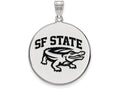 LogoArt Sterling Silver San Francisco State University Xlarge Enamel Disc Pendant Necklace