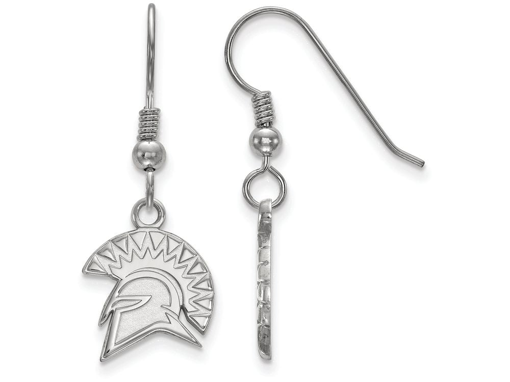 LogoArt Sterling Silver San Jose State University Small Dangle Earrings Wire
