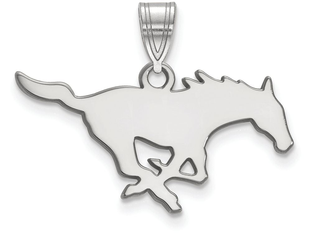 LogoArt Sterling Silver Southern Methodist University Medium Pendant Necklace