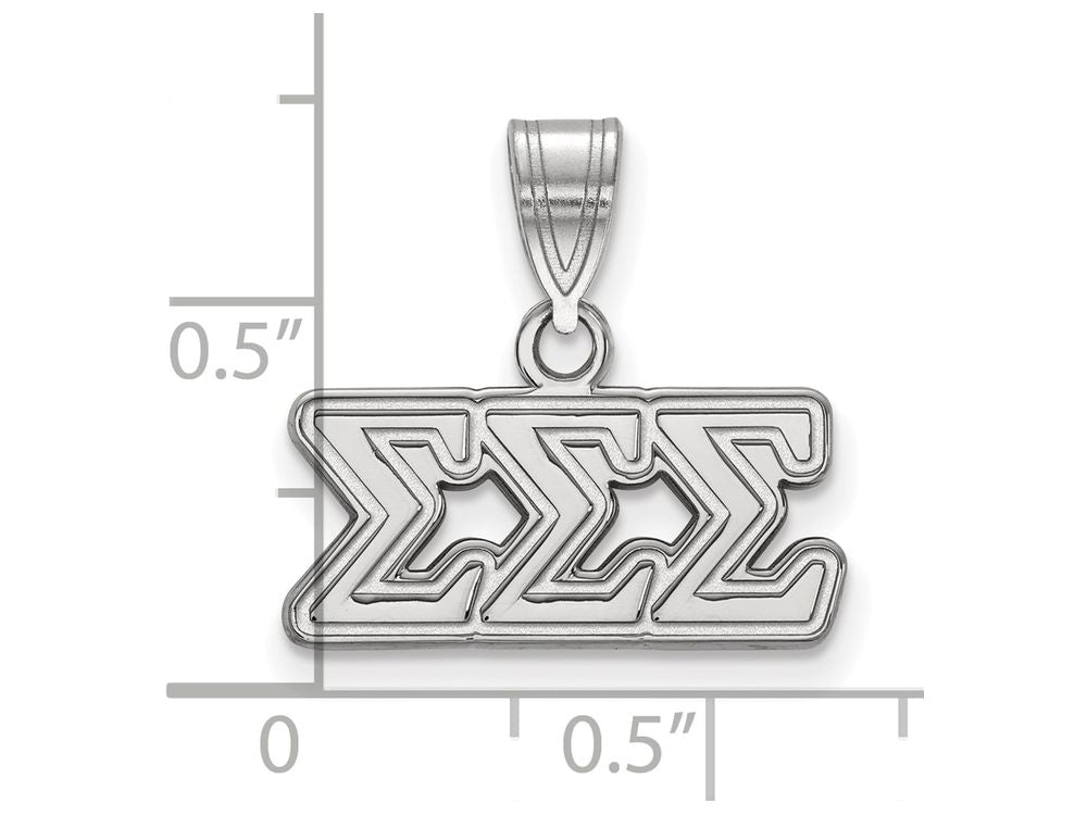 LogoArt Sterling Silver Sigma Sigma Sigma Medium Pendant Necklace