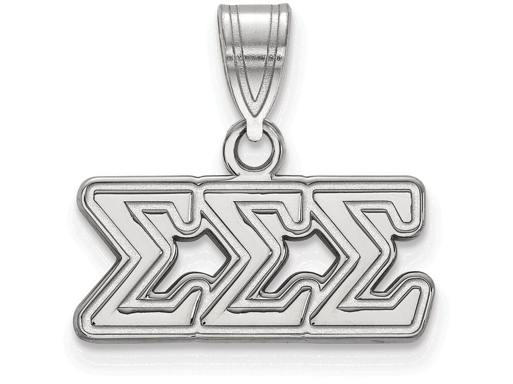 LogoArt Sterling Silver Sigma Sigma Sigma Medium Pendant Necklace