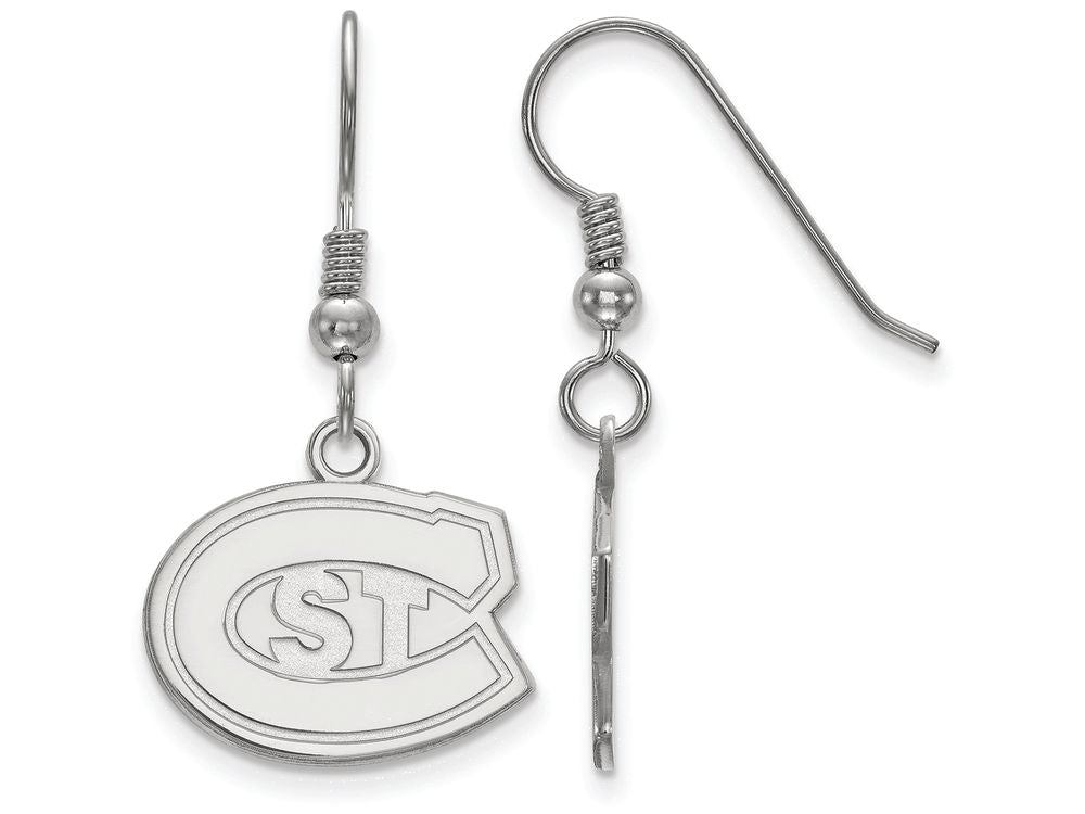 LogoArt Sterling Silver St. Cloud State Small Dangle Earrings Wire