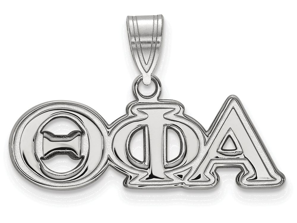 LogoArt Sterling Silver Theta Phi Alpha Medium Pendant Necklace