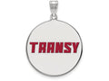 LogoArt Sterling Silver Transylvania University Xlarge Enamel Disc Pendant Necklace