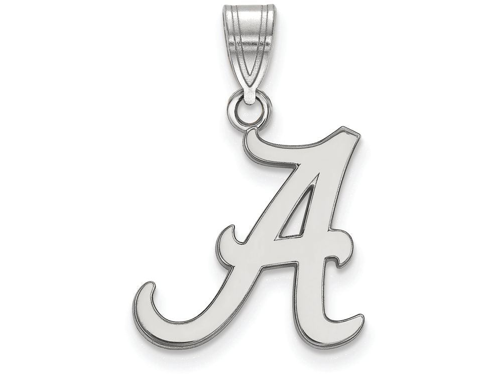 LogoArt Sterling Silver University Of Alabama Medium Pendant Necklace