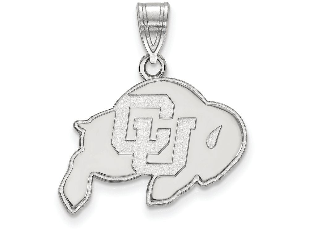 LogoArt Sterling Silver University Of Colorado Medium Pendant Necklace