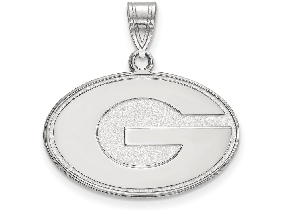 LogoArt Sterling Silver University Of Georgia Medium Pendant Necklace