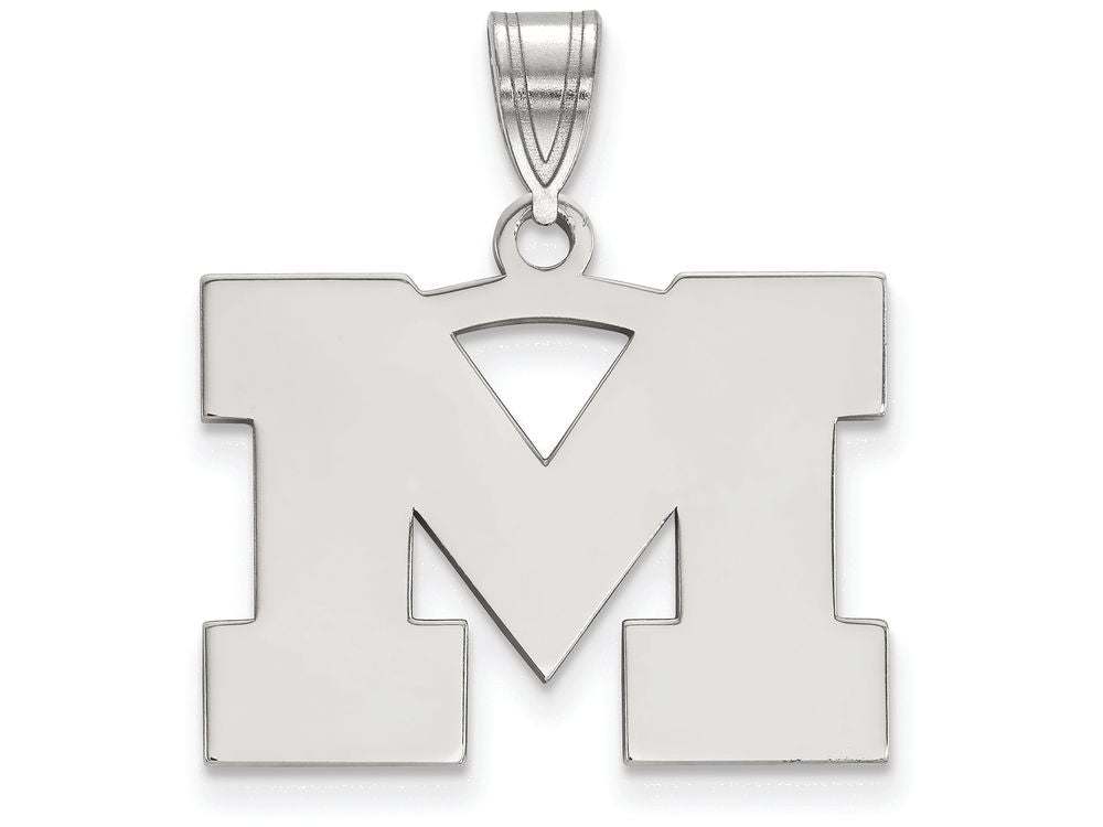 LogoArt Sterling Silver Michigan (univ Of) Medium Pendant Necklace
