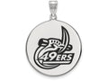 LogoArt Sterling Silver University Of North Carolina At Charlotte Xlarge Enamel Disc Pendant Necklace