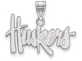 LogoArt Sterling Silver University Of Nebraska Medium Pendant Necklace