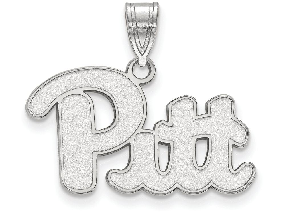 LogoArt Sterling Silver University Of Pittsburgh Medium Pendant Necklace