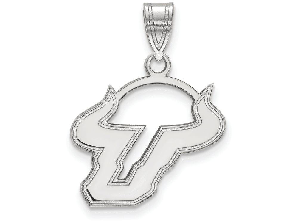 LogoArt Sterling Silver University Of South Florida Medium Pendant Necklace