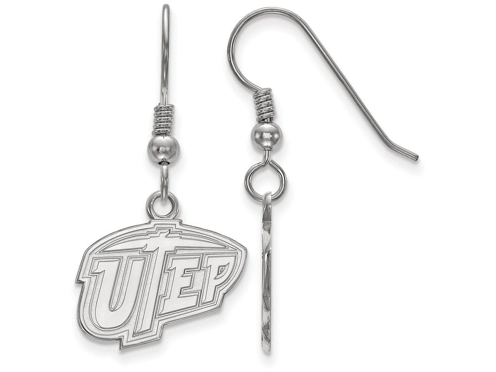 LogoArt Sterling Silver The University Of Texas At El Paso Small Dangle Earrings Wire