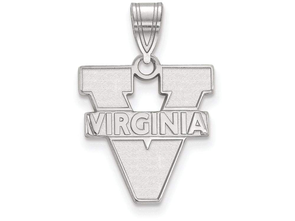 LogoArt Sterling Silver University Of Virginia Medium Pendant Necklace