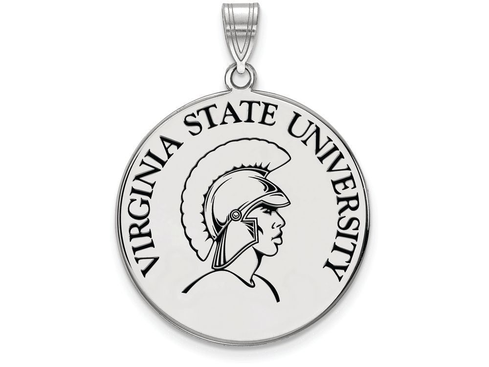 LogoArt Sterling Silver Virginia State University Xlarge Enamel Disc Pendant Necklace