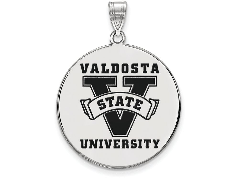 LogoArt Sterling Silver Valdosta State University Xlarge Enamel Disc Pendant Necklace