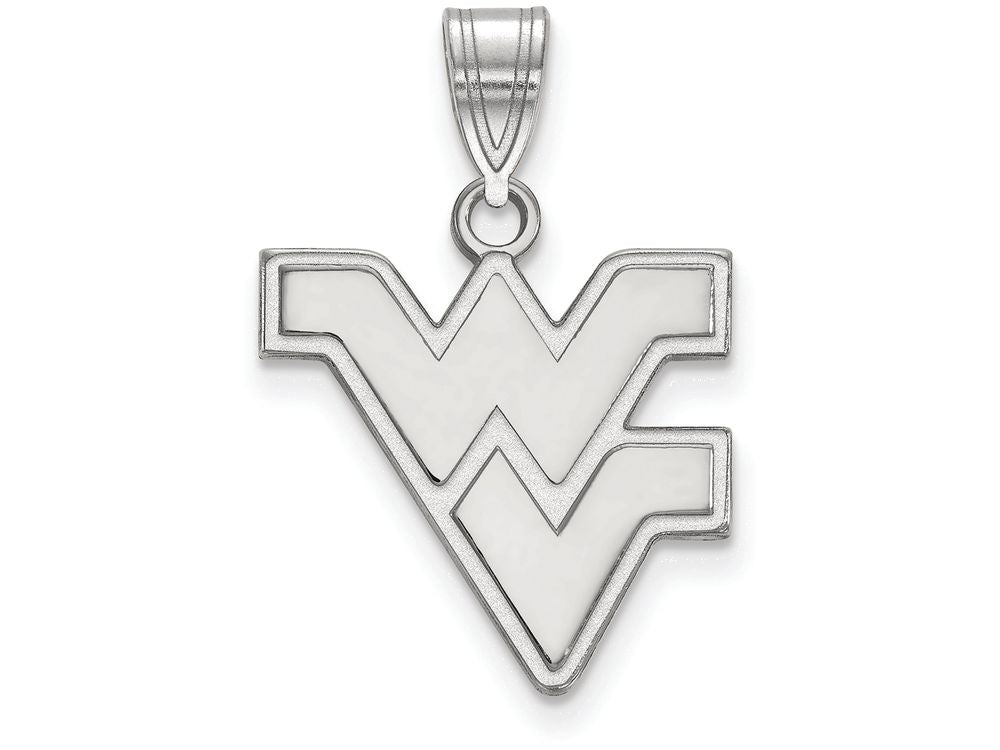 LogoArt Sterling Silver West Virginia University Medium Pendant Necklace