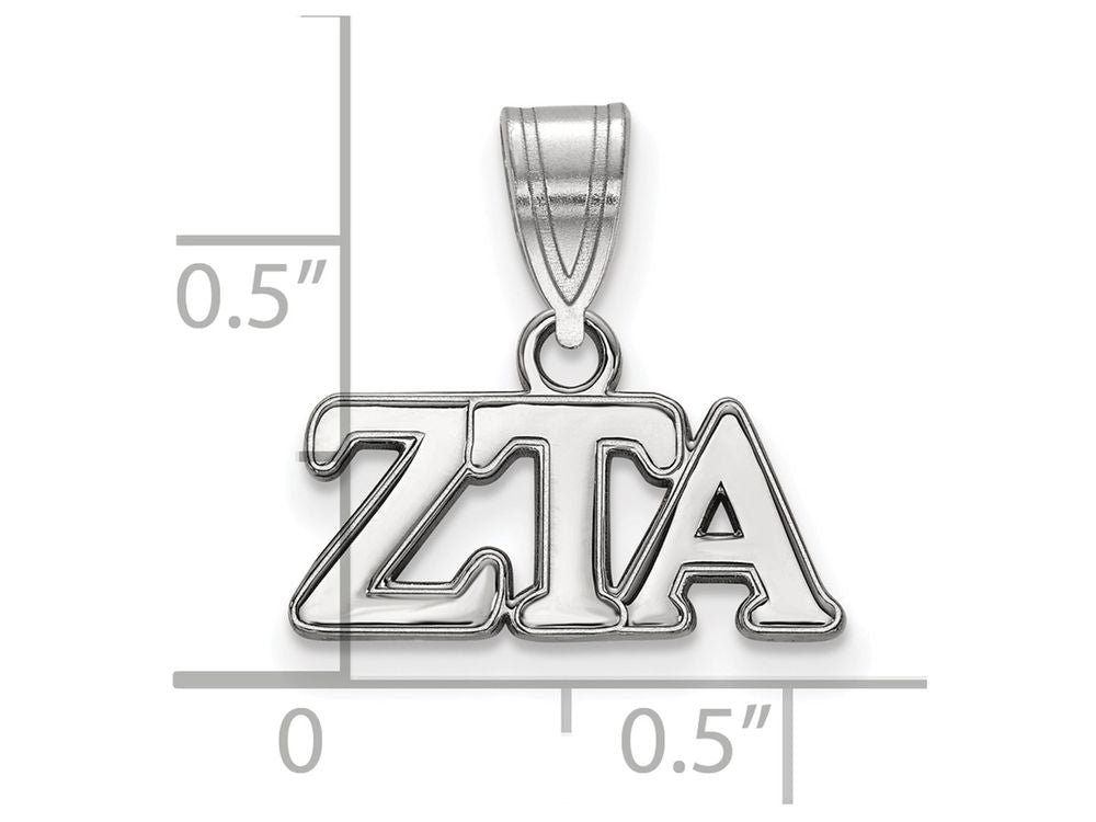 LogoArt Sterling Silver Zeta Tau Alpha Medium Pendant Necklace