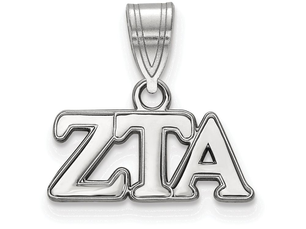 LogoArt Sterling Silver Zeta Tau Alpha Medium Pendant Necklace