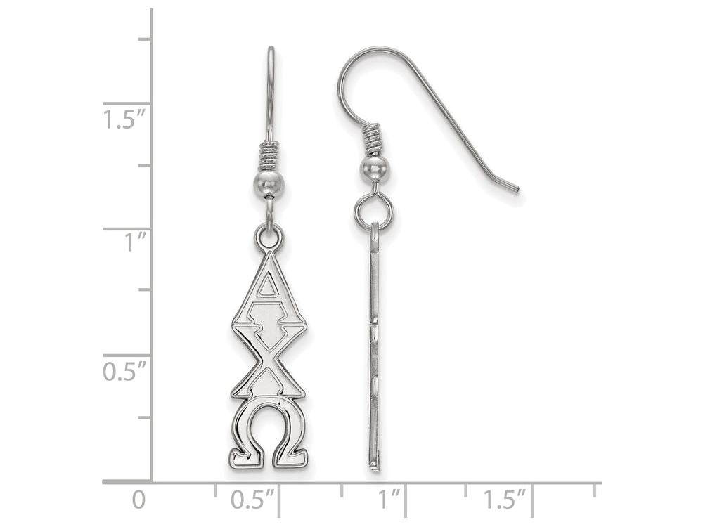 LogoArt Sterling Silver Alpha Chi Omega Dangle Medium Earrings