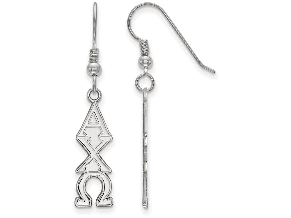 LogoArt Sterling Silver Alpha Chi Omega Dangle Medium Earrings