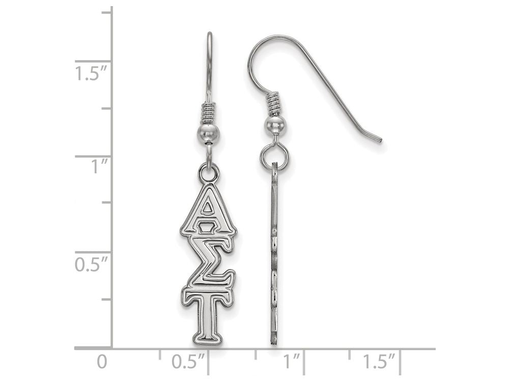 LogoArt Sterling Silver Alpha Sigma Tau Dangle Medium Earrings