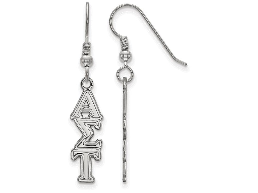 LogoArt Sterling Silver Alpha Sigma Tau Dangle Medium Earrings
