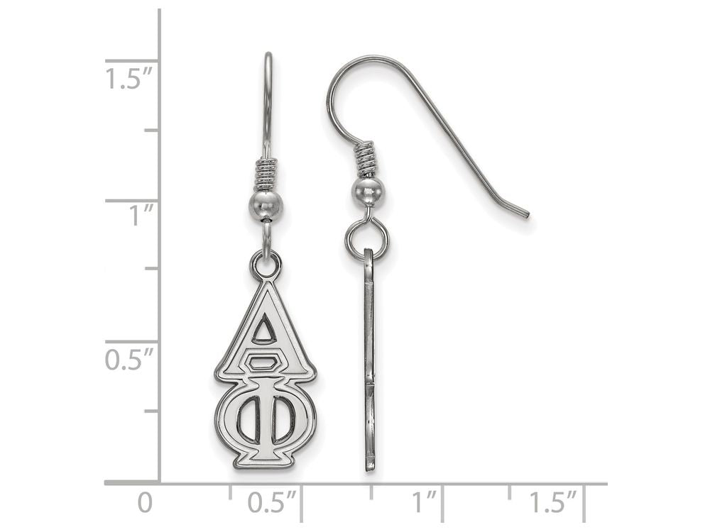 LogoArt Sterling Silver Alpha Phi Dangle Medium Earrings