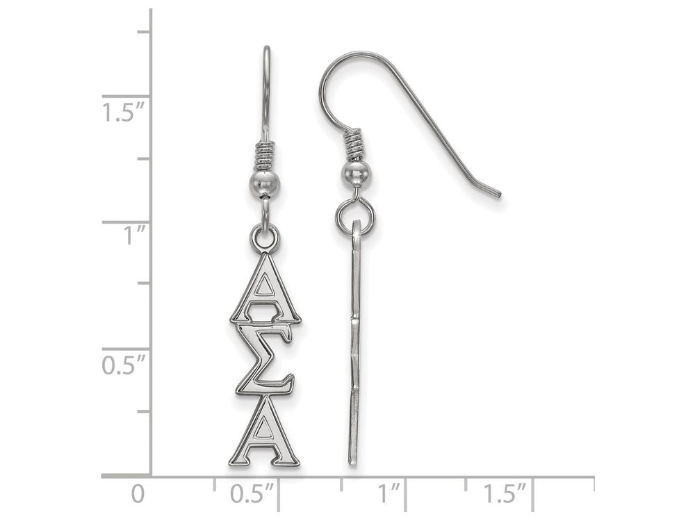 LogoArt Sterling Silver Alpha Sigma Alpha Dangle Medium Earrings
