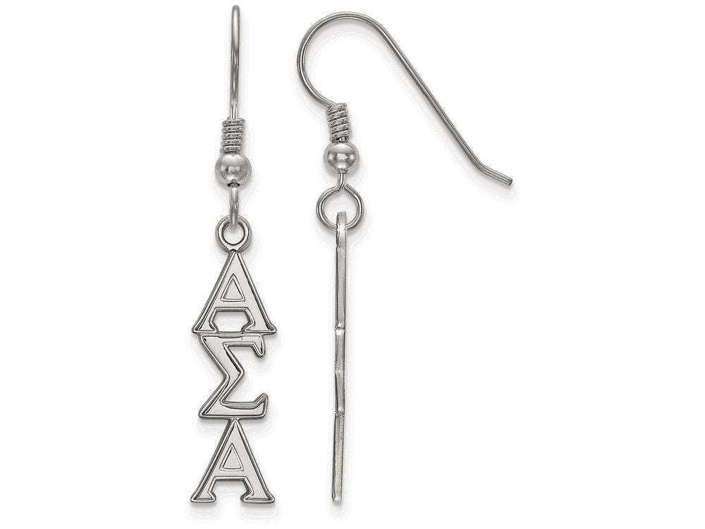LogoArt Sterling Silver Alpha Sigma Alpha Dangle Medium Earrings