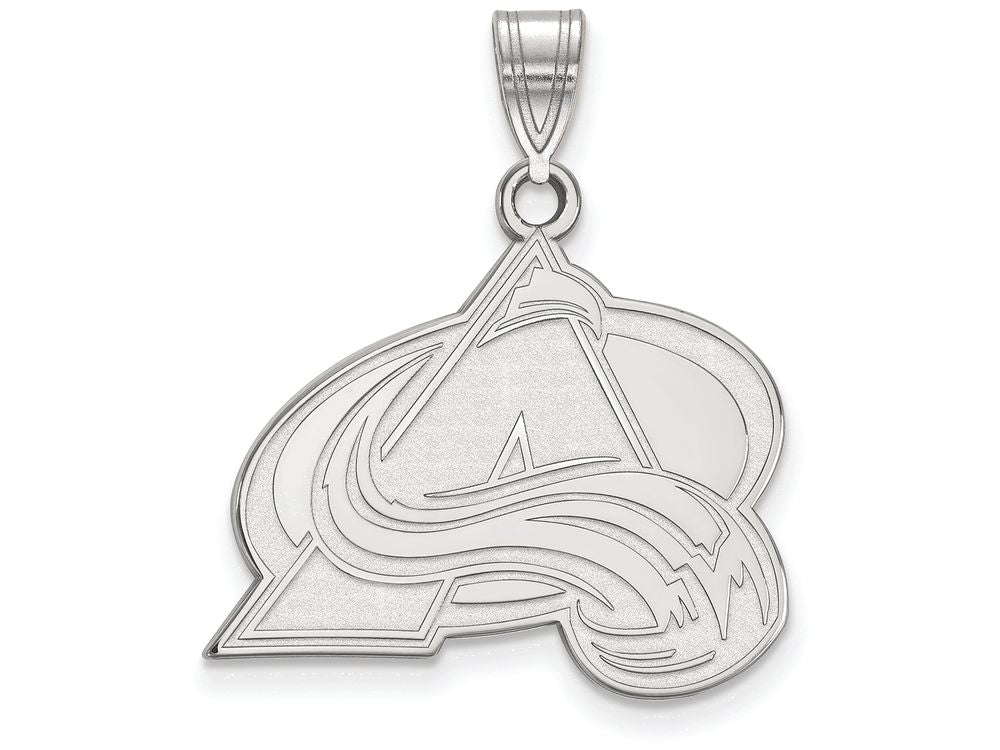 LogoArt Sterling Silver Colorado Avalanche Large Pendant Necklace