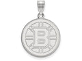 LogoArt Sterling Silver Boston Bruins Large Pendant Necklace