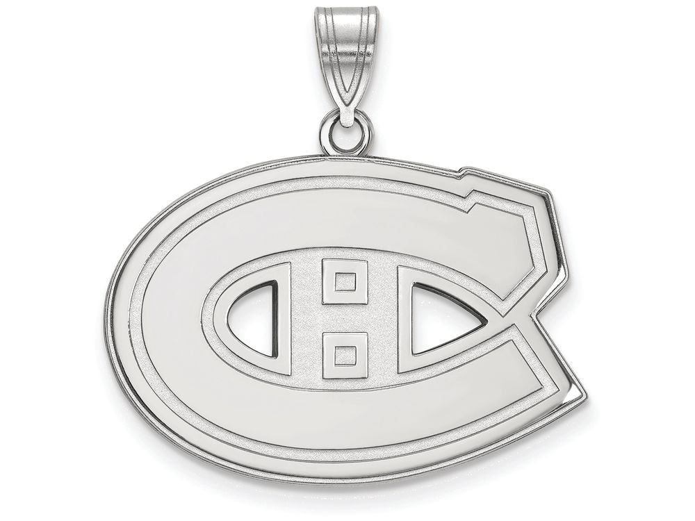 LogoArt Sterling Silver Montreal Canadiens Large Pendant Necklace
